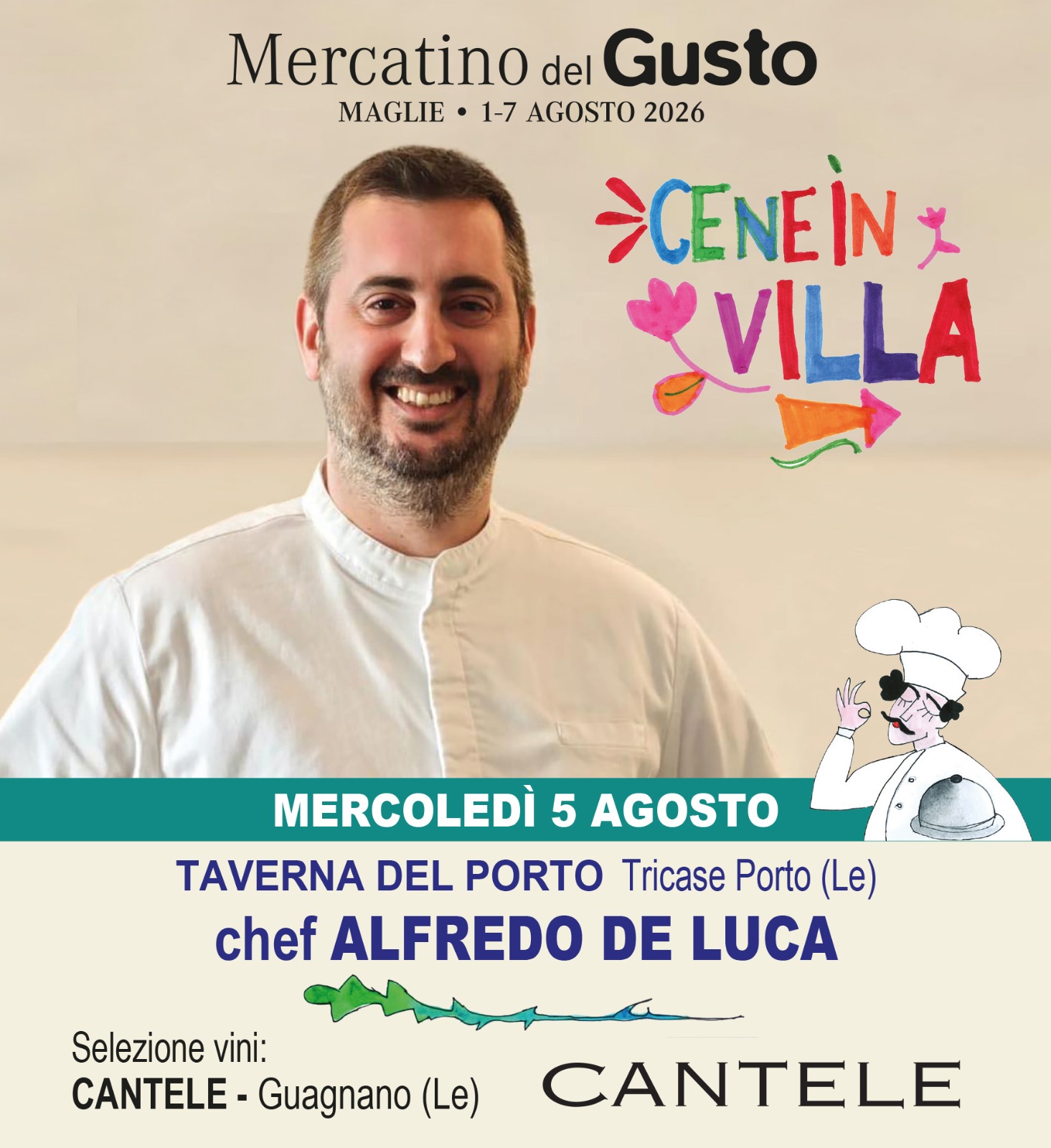 Chef Alfredo De Luca, La taverna del Porto - Cene in villa 5 agosto - immagine 2
