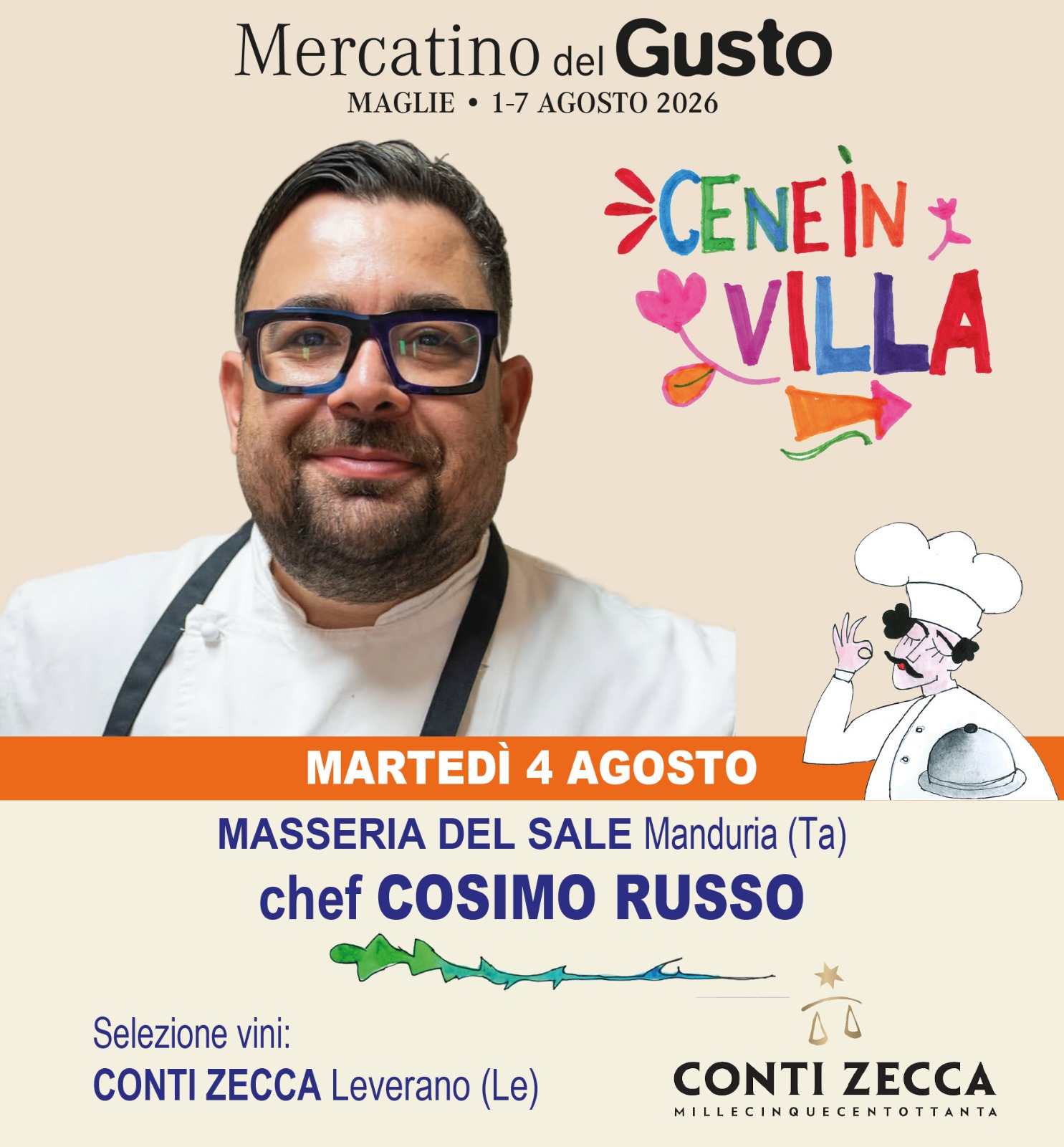 Chef Cosimo Russo, Masseria del Sale - Cene in Villa 4 agosto - immagine 2